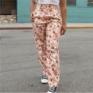 Teddy Fresh Double Pleat Trousers Jeans Pants Floral Size 24​​​​​​